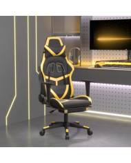 Chaise de jeu de massage avec repose-pied NoiretDoré Similicuir | Mobilier & Déco