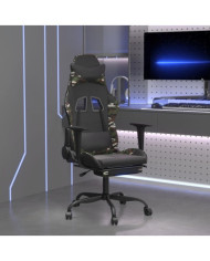 Chaise de jeu de massage repose-pied NoiretCamouflage Similicuir | Mobilier & Déco