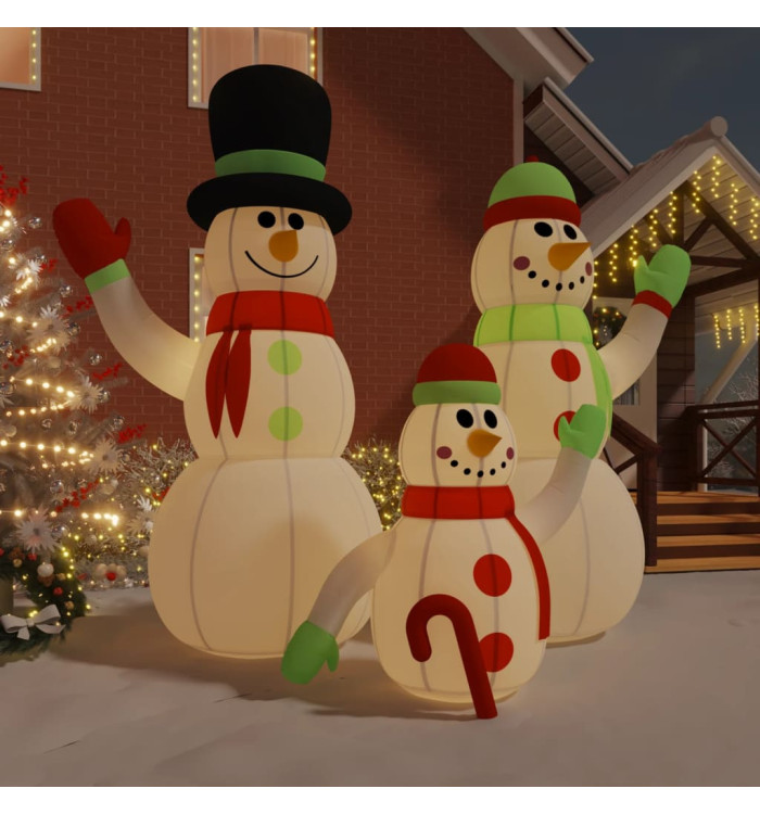 Famille de bonhommes de neige gonflable avec LED 500 cm | Mobilier & Déco