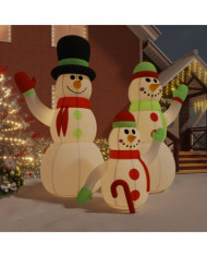 Famille de bonhommes de neige gonflable avec LED 500 cm | Mobilier & Déco
