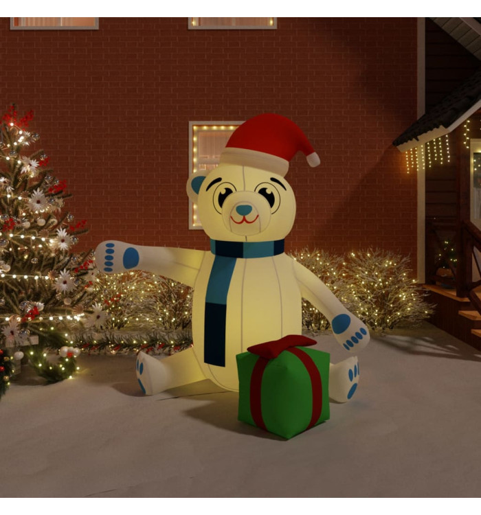 Ours en peluche gonflable de Noël à LED 240 cm | Mobilier & Déco