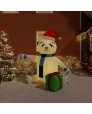 Ours en peluche gonflable de Noël à LED 240 cm | Mobilier & Déco