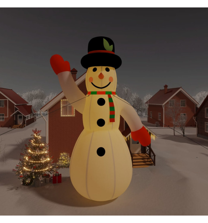 Bonhomme de neige gonflable de Noël avec LED 1000 cm | Mobilier & Déco