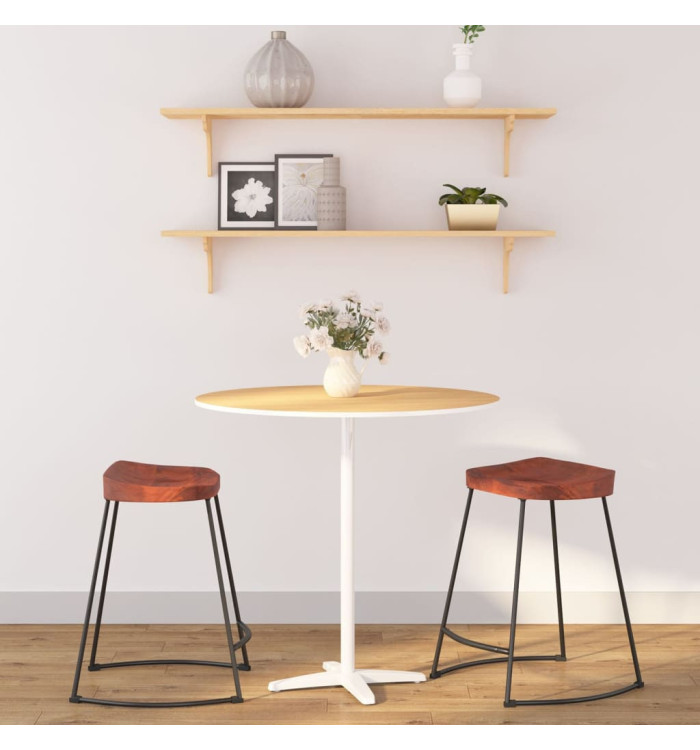 Tabourets de bar Gavin lot de 2 45x38x53cm bois massif manguier | Mobilier & Déco