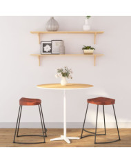 Tabourets de bar Gavin lot de 2 45x38x53cm bois massif manguier | Mobilier & Déco