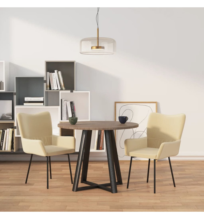 Chaises à manger lot de 2 Crème Velours | Mobilier & Déco