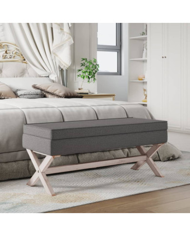 Tabouret de rangement Gris foncé 110x45x49 cm Tissu | Mobilier & Déco