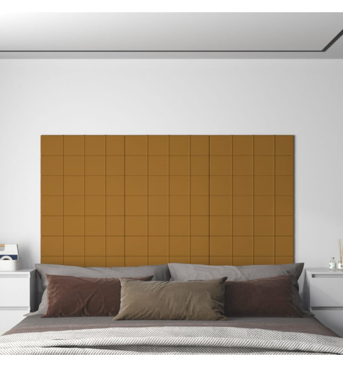 Panneaux muraux 12 pcs Marron 60x15 cm Velours 1,08 m² | Mobilier & Déco
