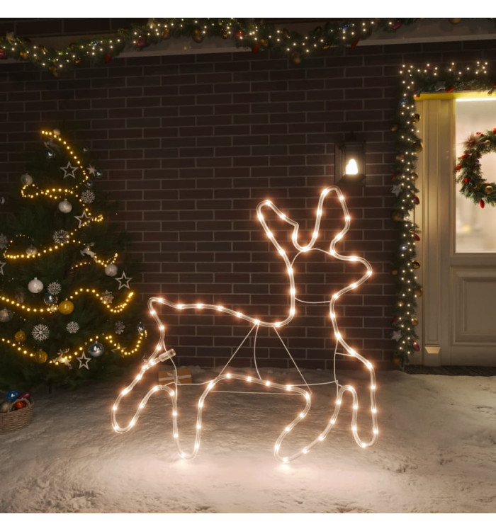 Figure de renne de Noël avec 72 LED Blanc chaud 57x55x4,5 cm | Mobilier & Déco