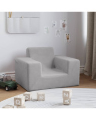 Canapé pour enfants Gris clair Peluche douce | Mobilier & Déco