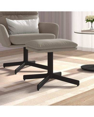 Repose-pied Gris clair 60x60x36 cm Velours | Mobilier & Déco