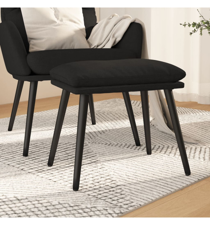 Repose-pied Noir 45x29,5x35 cm Tissu | Mobilier & Déco
