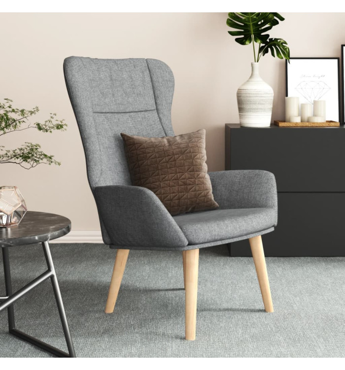 Chaise de relaxation Gris clair Tissu | Mobilier & Déco