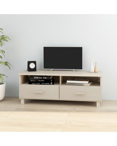 Meuble TV HAMAR Marron miel 106x40x40 cm Bois massif de pin | Mobilier & Déco