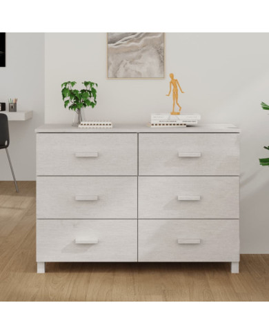 Buffet MOLDE Blanc 113x40x80 cm Bois massif de pin | Mobilier & Déco