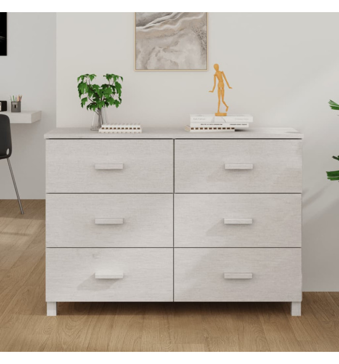 Buffet MOLDE Blanc 113x40x80 cm Bois massif de pin | Mobilier & Déco