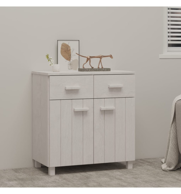Buffet HAMAR Blanc 79x40x80 cm Bois massif de pin | Mobilier & Déco