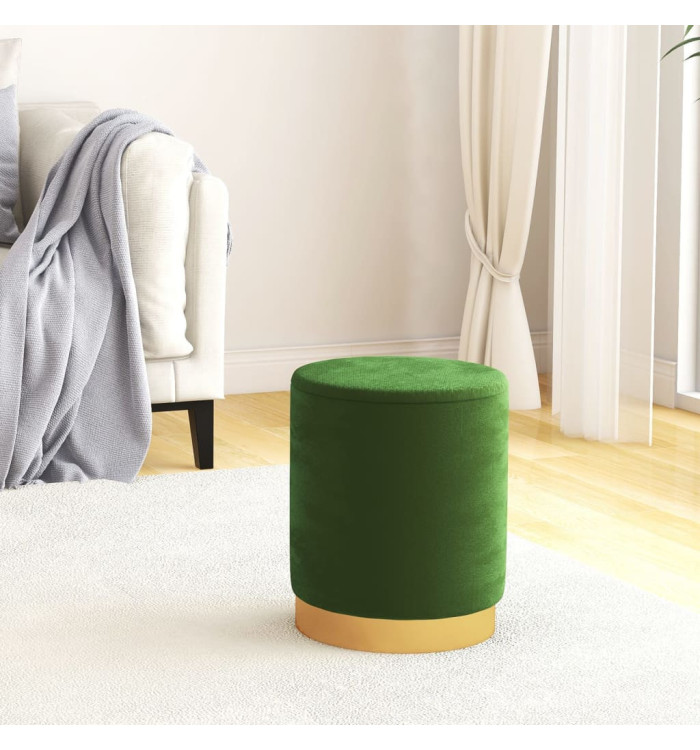 Tabouret de rangement rond Vert Velours | Mobilier & Déco