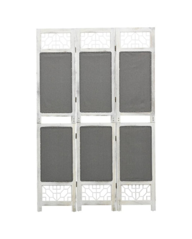 Cloison de séparation 3 panneaux Gris 105x165 cm Tissu | Mobilier & Déco