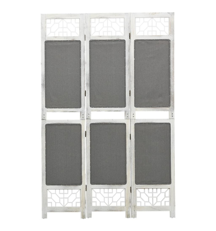 Cloison de séparation 3 panneaux Gris 105x165 cm Tissu | Mobilier & Déco