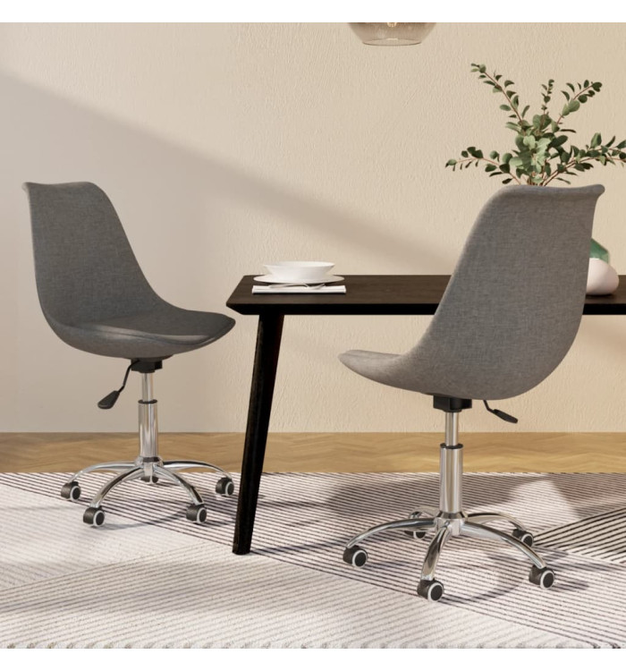 Chaises pivotantes à manger lot de 2 Gris clair Tissu | Mobilier & Déco