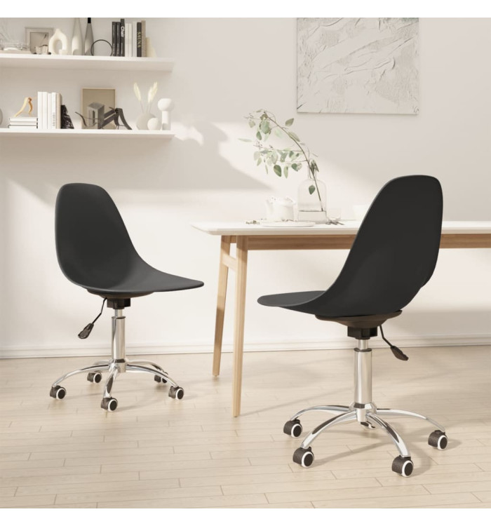 Chaises pivotantes à manger lot de 2 gris clair PP | Mobilier & Déco