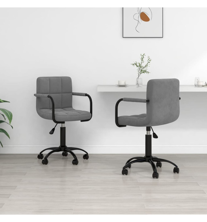 Chaises pivotantes à manger lot de 2 gris foncé velours | Mobilier & Déco