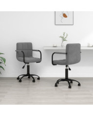 Chaises pivotantes à manger lot de 2 gris foncé velours | Mobilier & Déco