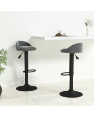 Tabourets de bar lot de 2 gris foncé velours | Mobilier & Déco