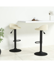Tabourets de bar lot de 2 crème velours | Mobilier & Déco