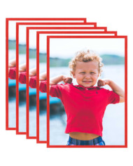 Collage de cadres photo 5 pcs au mur table Rouge 70x90 cm MDF | Mobilier & Déco