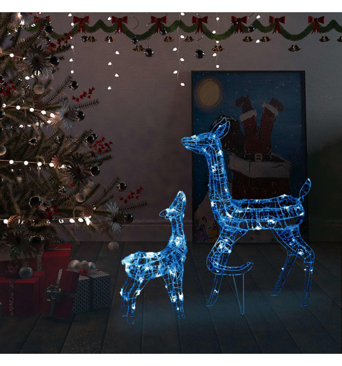 Famille de rennes de décoration Acrylique 160 LED bleu | Mobilier & Déco