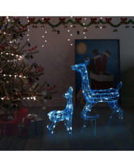 Famille de rennes de décoration Acrylique 160 LED bleu | Mobilier & Déco