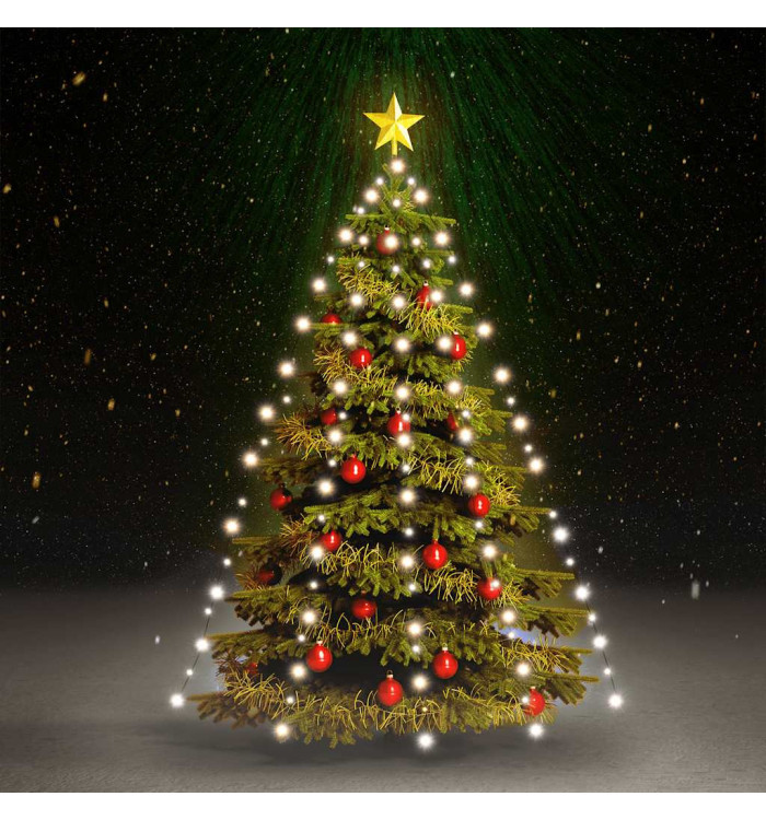 Guirlande lumineuse d'arbre de Noël 180 LED Blanc froid 180 cm | Mobilier & Déco