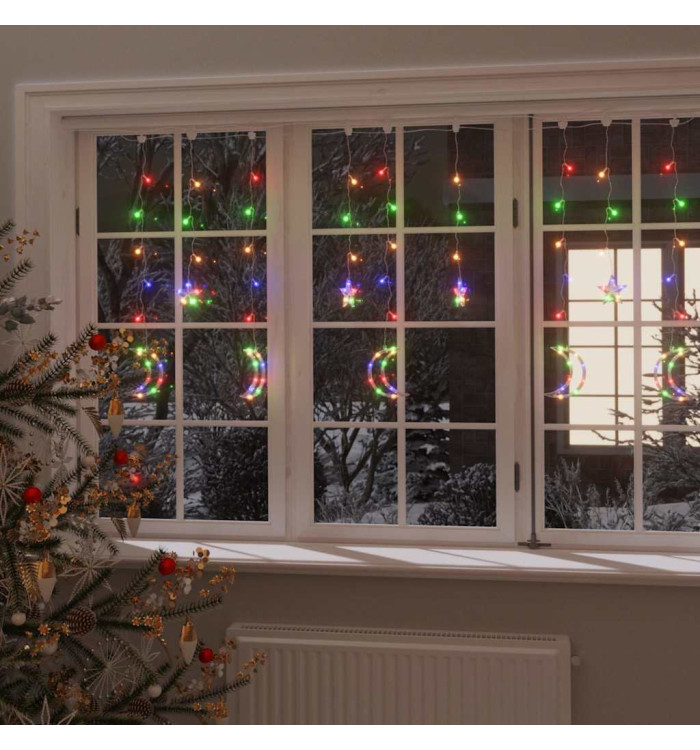 Guirlande lumineuse étoile et lune avec télécommande 138 LED | Mobilier & Déco