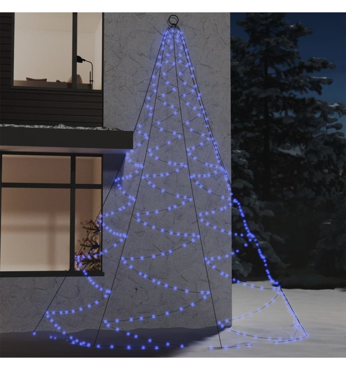 Arbre mural avec crochet métallique 720 LED Bleu 5 m Int/Ext | Mobilier & Déco