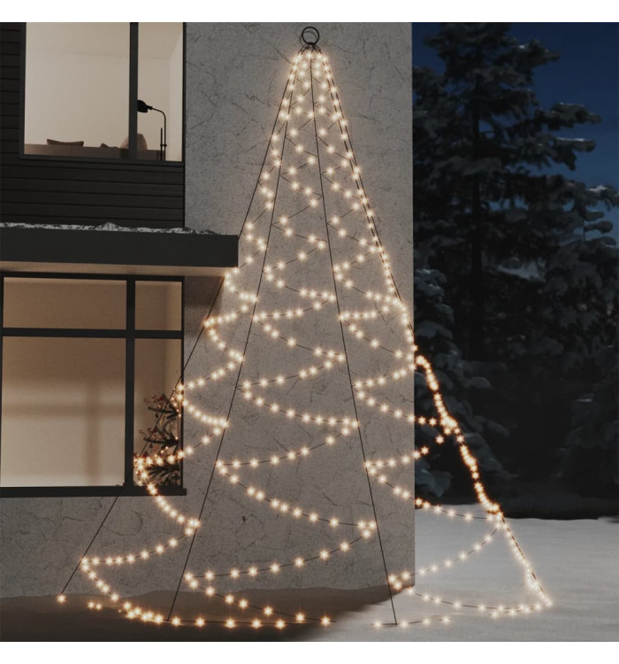 Arbre mural avec crochet métallique 720 LED Blanc chaud 5 m | Mobilier & Déco