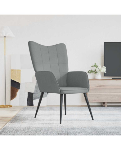 Chaise de relaxation Gris clair Tissu | Mobilier & Déco