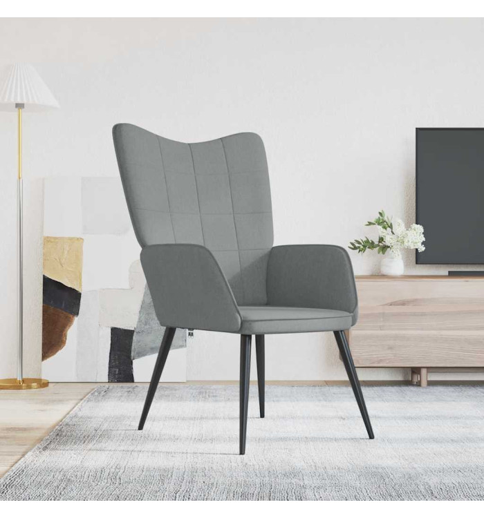 Chaise de relaxation Gris clair Tissu | Mobilier & Déco
