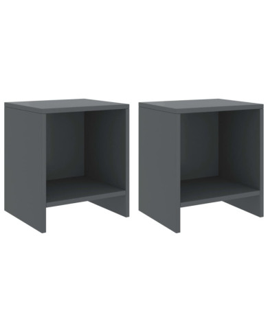 Tables de chevet 2 pcs Gris foncé 35x30x40cm Bois de pin massif | Mobilier & Déco