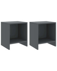 Tables de chevet 2 pcs Gris foncé 35x30x40cm Bois de pin massif | Mobilier & Déco