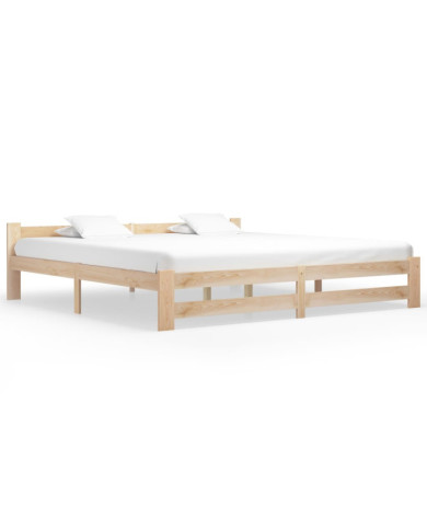 Cadre de lit sans matelas bois massif de pin 200x200 cm | Mobilier & Déco