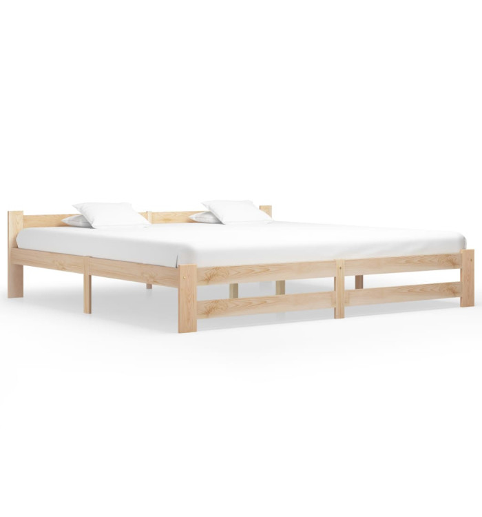Cadre de lit sans matelas bois massif de pin 200x200 cm | Mobilier & Déco