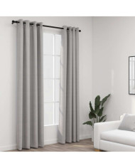 Rideaux occultants Aspect lin avec œillets 2 pcs Gris 140x225cm | Mobilier & Déco