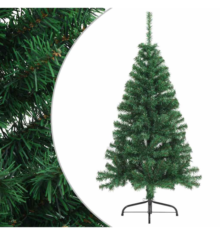 Sapin de Noël artificiel moitié avec support vert 150 cm PVC | Mobilier & Déco