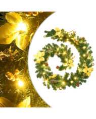 Guirlande de Noël avec lumières LED Vert 2,7 m PVC | Mobilier & Déco