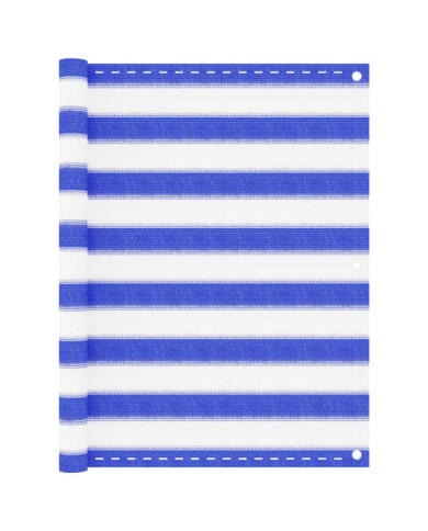 Écran de balcon Bleu et blanc 90x400 cm PEHD | Mobilier & Déco