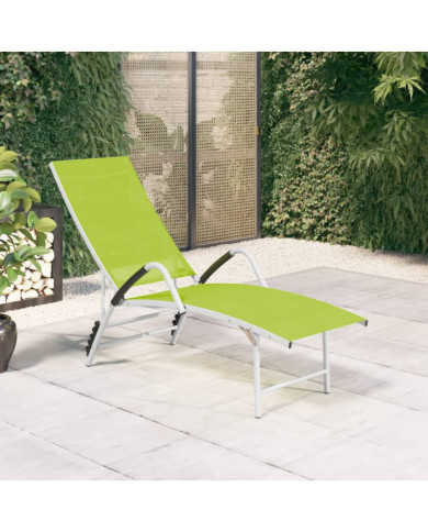 Chaise longue Textilène et aluminium Vert | Mobilier & Déco