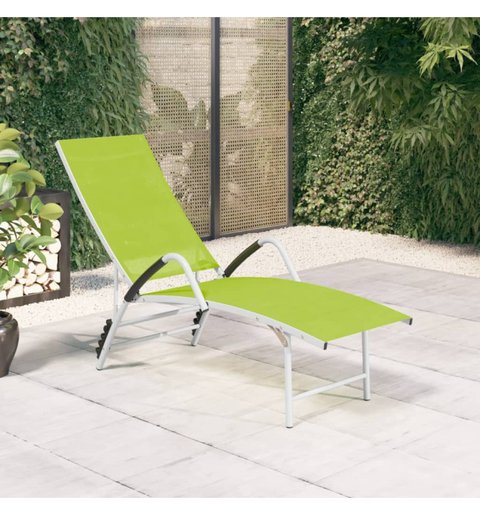 Chaise longue Textilène et aluminium Vert | Mobilier & Déco