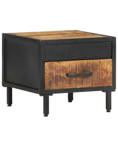 Table de chevet 40x40x35 cm Bois de manguier brut | Mobilier & Déco
